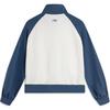 Li Ning Sports Lifestyle Series Color Block Letter Stand Collar Zipper Long Sleeve Hoodie Women Hoodies Off-White Deep-Navy AWDU838-2