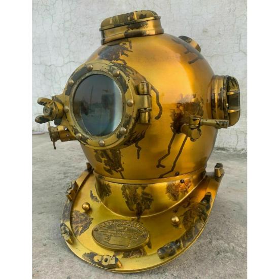 Латунный шлем для дайвинга Anchor Engineering 1921 Morse Scuba Boston Водолазный шлем Divers Marine Antique Old SCA Deep Sea Хэллоуин Мужской костюм