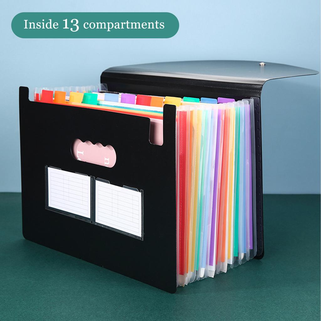 A4 Expanding File Folder with Colored Tabs Paper Organizer Monthly Bill Receipt Organizer for Classroom Home Office and Travel