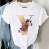 Woman Tshirts 26 Letter Customization T-Shirt Ladies Fashion Top Female Tees Casual T Shirt Summer Short Sleeve Femme