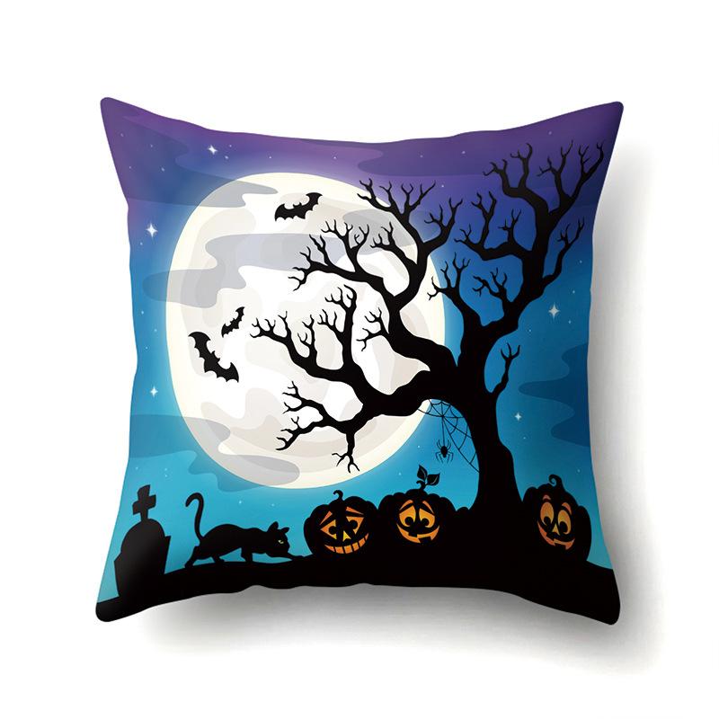 Хэллоуин Полиэстеровая наволочка Подушка для поясницы в машину Тыква Чехол для диванной подушки Дом Гостиная Наволочка