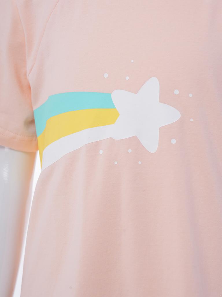 Kids Boys Girls Special Needs Adaptive Clothing Short Sleeve Rainbow Print Chest Port Access Chemo T-shirt with Zippers