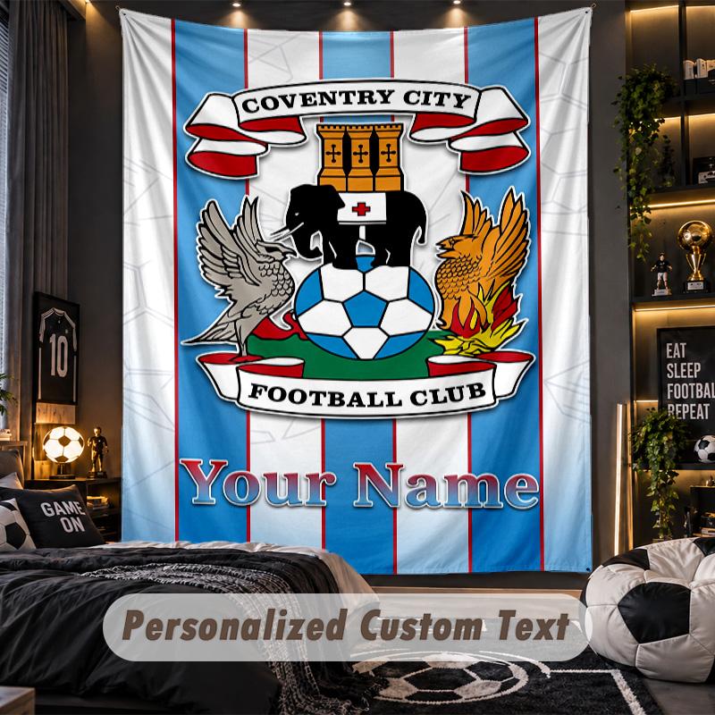 TapestryCoventry City FC Custom Name Text Personalized Wall Hanging Tapestry Home Wall Decor
