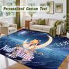 Crystal Velvet Square Rug Custom NameSailor Moon Pattern Non Slip Home Floor Decor Rug
