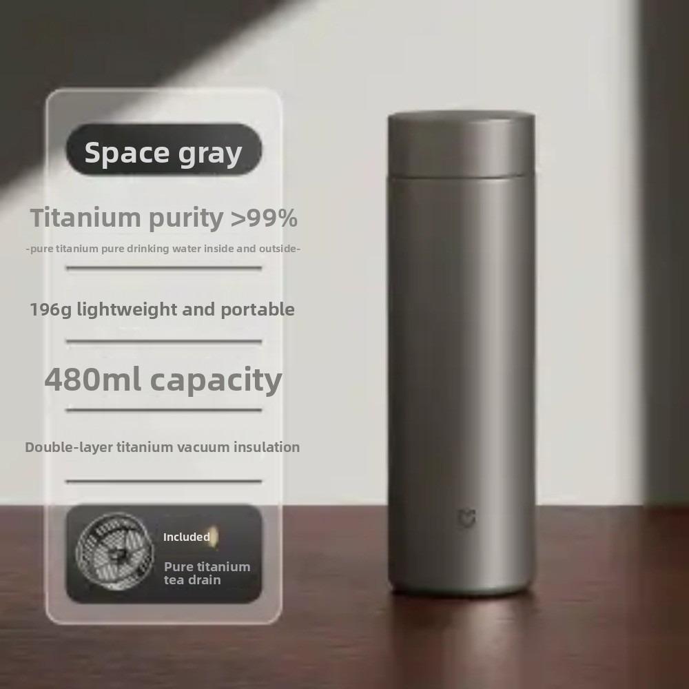Xiaomi Термокружка Mijia Titanium TI2, 350 мл / 480 мл, из чистого титана, с двойными стенками, вакуумная фляга для кофе, чая, путешествий