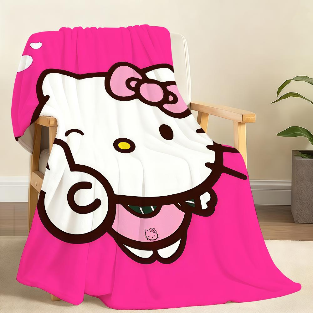 Kawaii H-Hello K-Kitty Blanket Soft Throw Blanket for Home Bedroom Bed Sofa Picnic Travel Office Rest Cover Blanket Gift