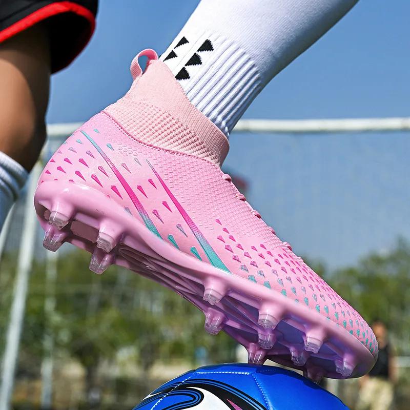 Красные Мужские Футбольные Бутсы Для Уличных Тренировок Футбольное Поле Шипы Мужские На Шнуровке Противоскользящие Мужские Футбольные Бутсы Society botas de futbol