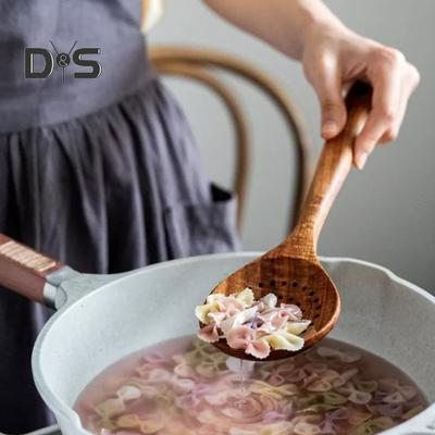 Деревянная кухонная утварь Бытовая лопатка Ложка для супа Ложка для смешивания Антипригарная кухонная утварь с защитой от царапин для повседневного использования