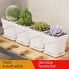 Creative Breathable Square Flower Pot with Tray - Thickened Plastic for Home or Office
