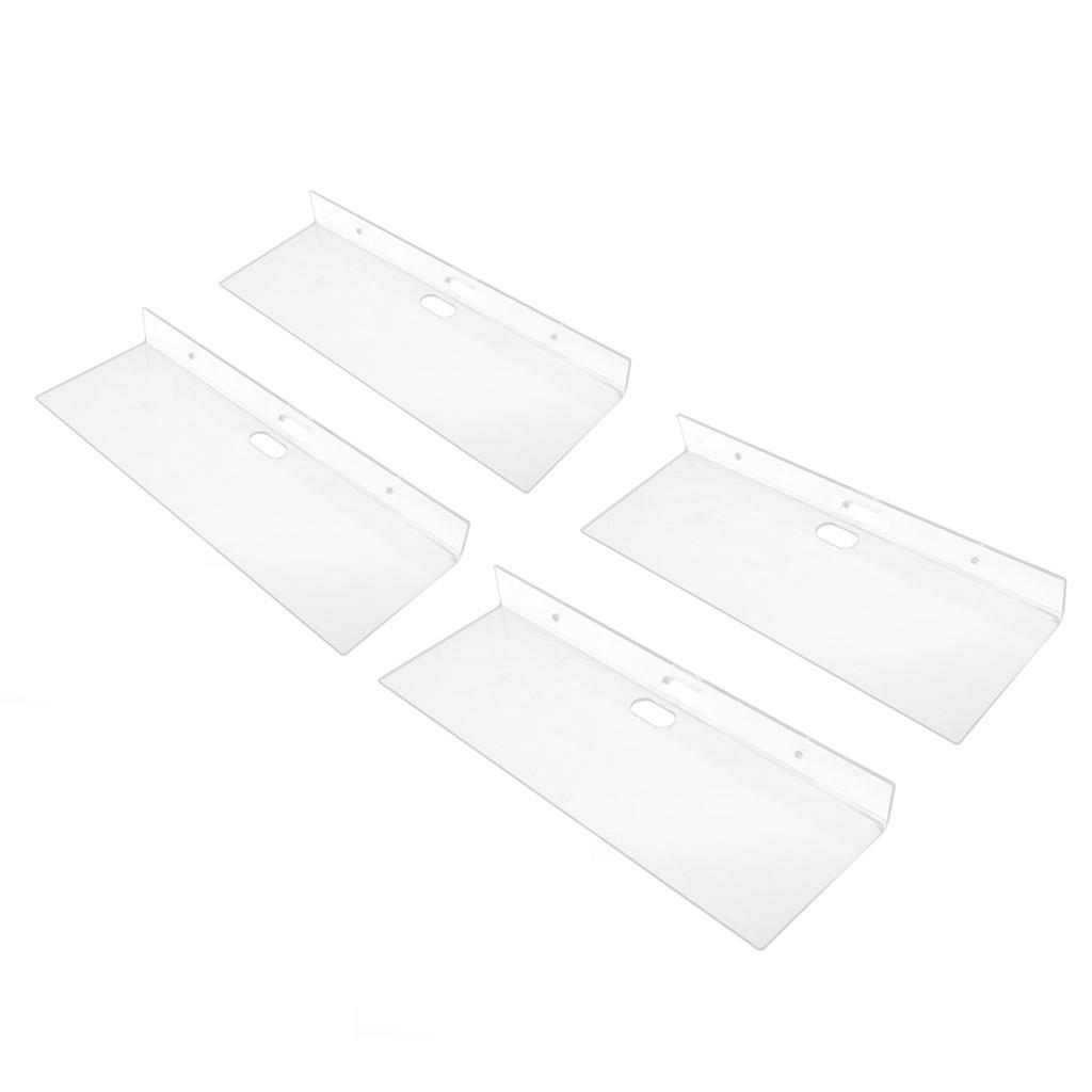 4 Pack Clear Acrylic Floating Shelves Wall Mounted Shelf for Anime Ornament Cosmetics Bathroom Livin