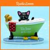 Taking Cat Black A Bath In The Bathtub Resin Ornament For Home Gifts Styling