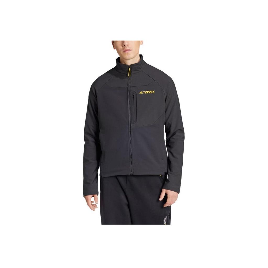 Adidas X National Geographic Collaboration FW24 Softshell Stand Collar Casual Long Sleeve Jacket Men Jackets Black IX7920