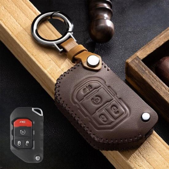 Натуральная кожа Чехол-футляр для брелока автомобильного ключа для Jeep JT Gladiator Wrangler JL