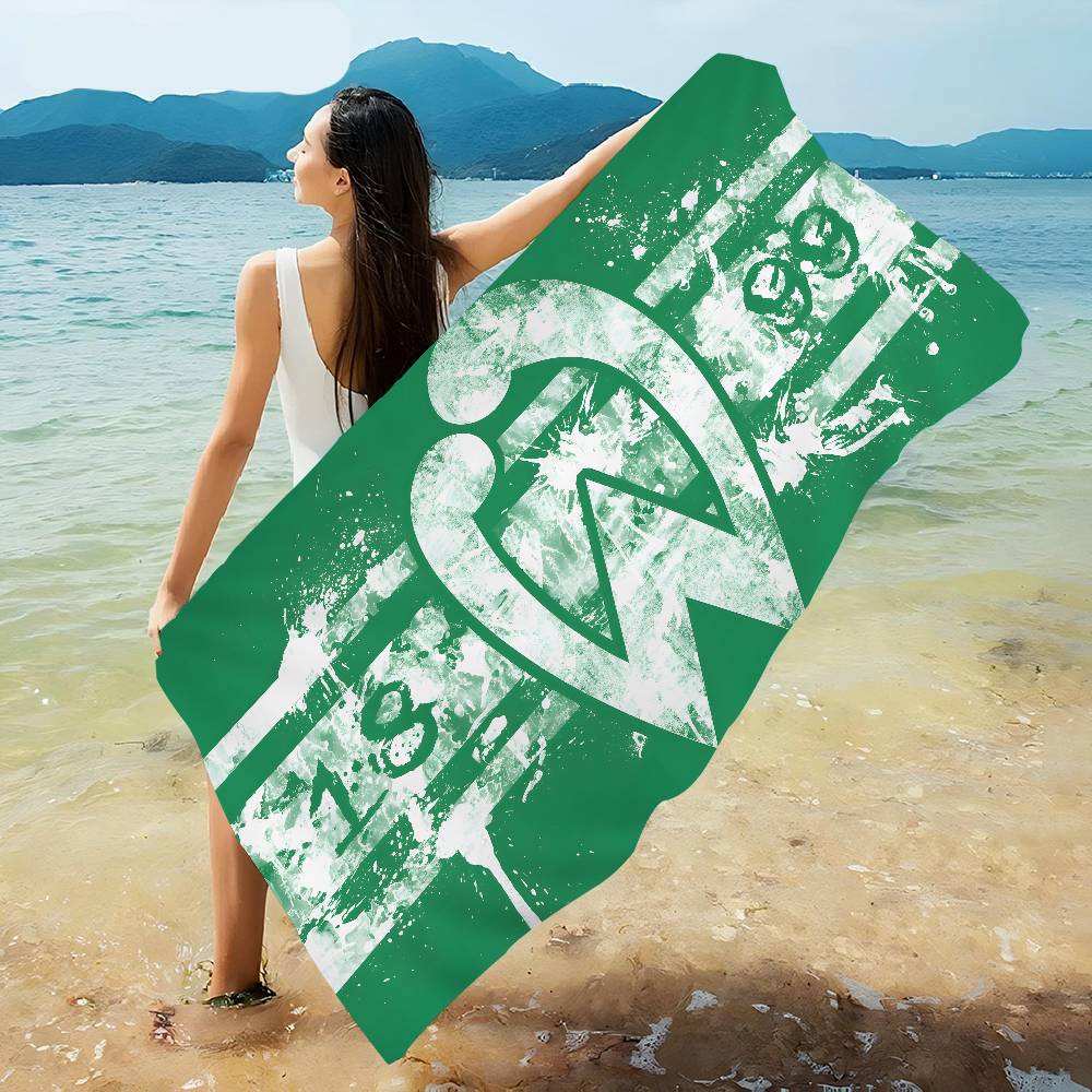 W-Werder B-Bremen Логотип Микрофибра Пляжное полотенце Впитывающее Быстросохнущее Мягкое Йога Плавание Курорт Альпинизм Полотенце