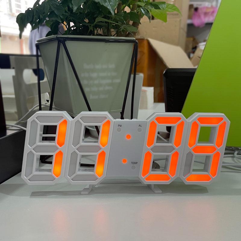 Luxury 3D LED Digital Wall & Desktop Clock - Luminous Alarm for Living Room