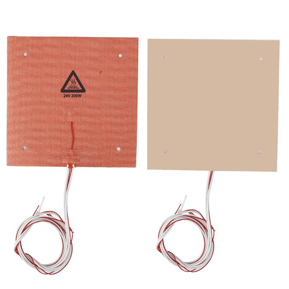 200W 24V 235*235mm High Temperature Resistance Silicone Heated Bed Heating Pad for 3D Printer