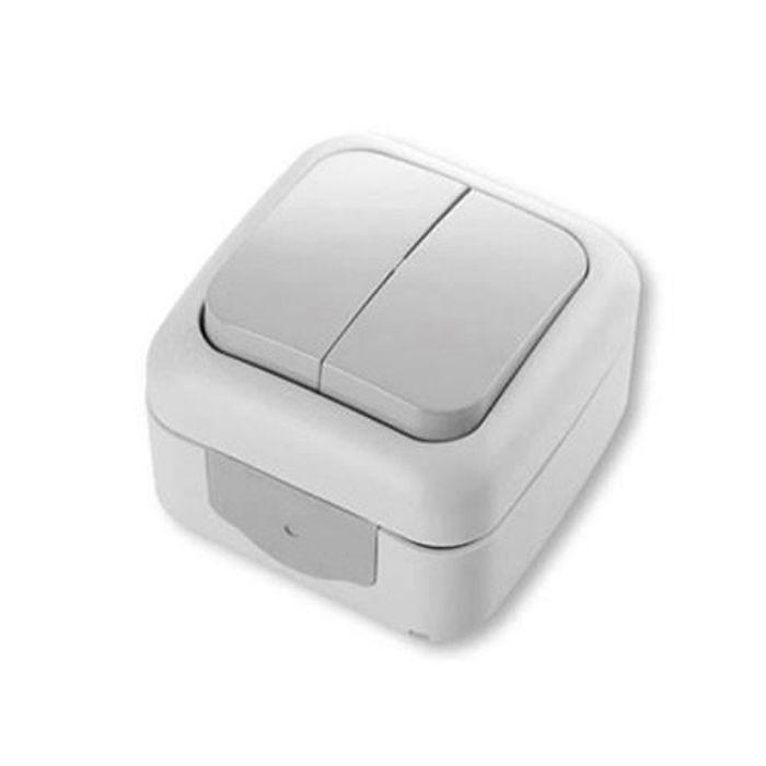 Двойной выключатель для проходного освещения - VIKO - Серый - IP54 - 10А - 250В - Для наружного использования