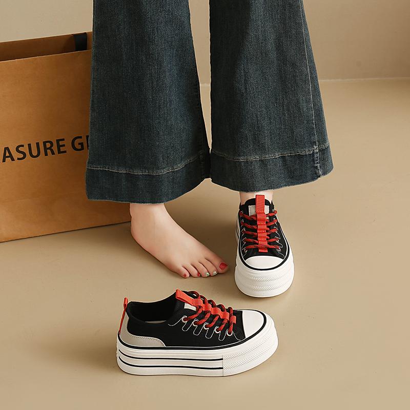 Women Canvas Casual Board Shoes Fashion Low Top Sport Sneakers Size 35-40 Comfortable Walking Travel Everyday Footwear