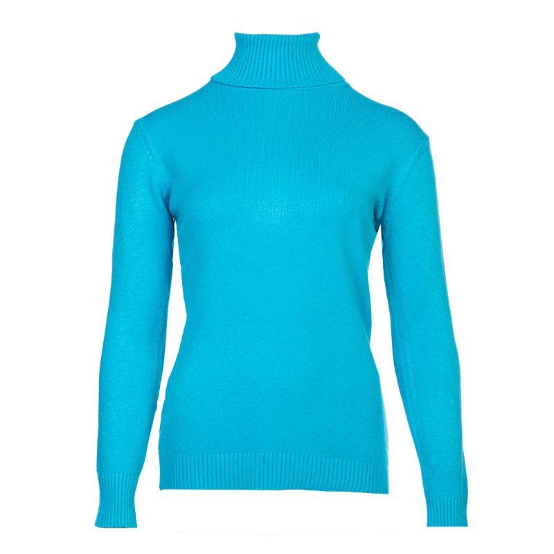 BELLE FEMME Women's Wool and Cashmere Turtleneck Sweater