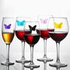 10pcs Wine Glass Markers Silicone Drink Glass Charms Wine Charm Tags Butterfly Suction Cup for Bar Party Family Drink Dinner