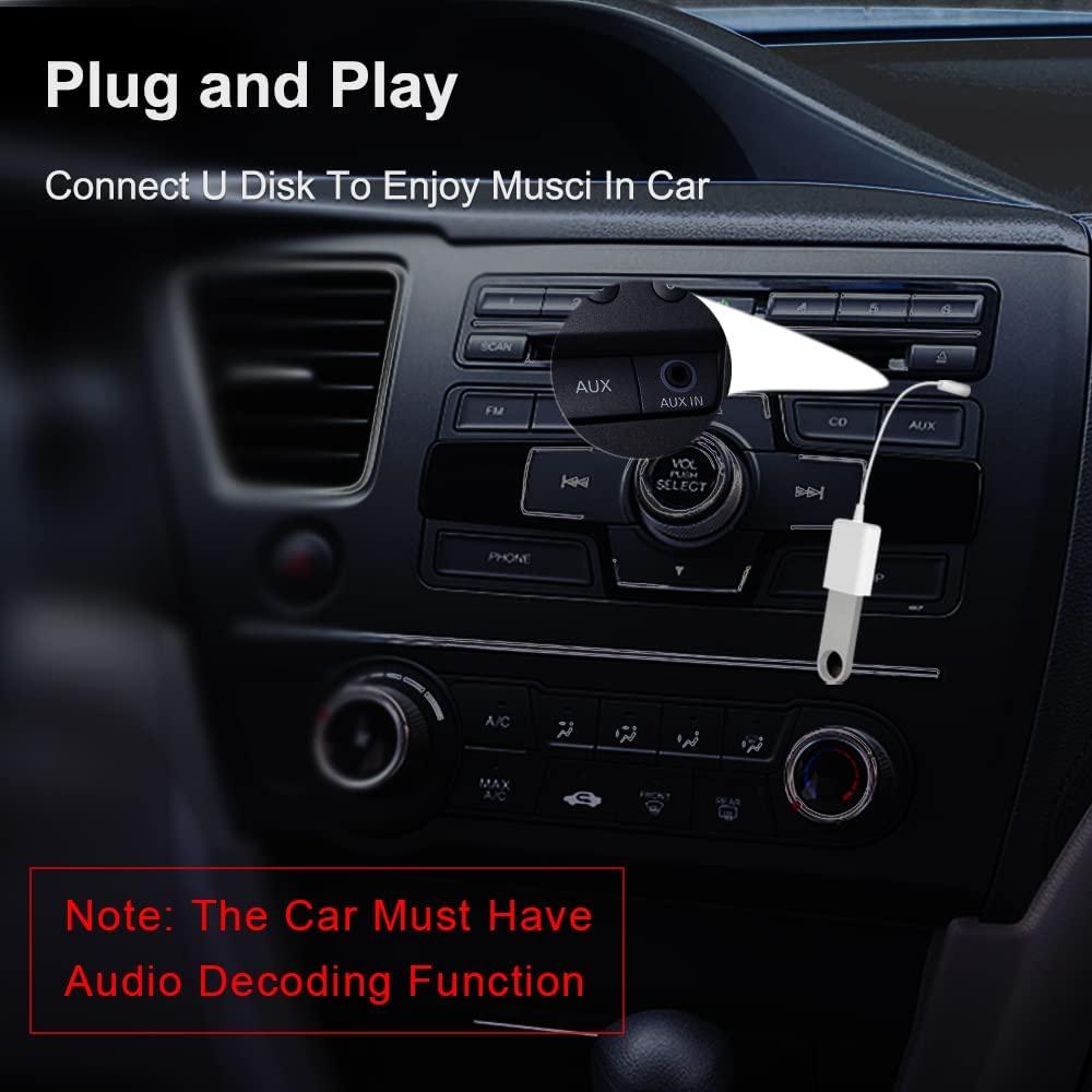 USB-мама к постоянному току 3,5 мм, автомобильный Aux к USB-переходному кабелю o (белый)