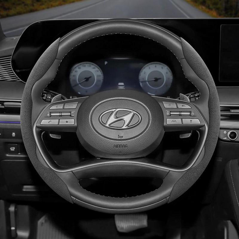 Подходит для Hyundai Нескользящая Пряжка Сегментированная Замшевая Накладка на Руль I30 Tucson I20 Accent I10 I40 Kona Ix35 Grand Elantra Solaris Creta Getz