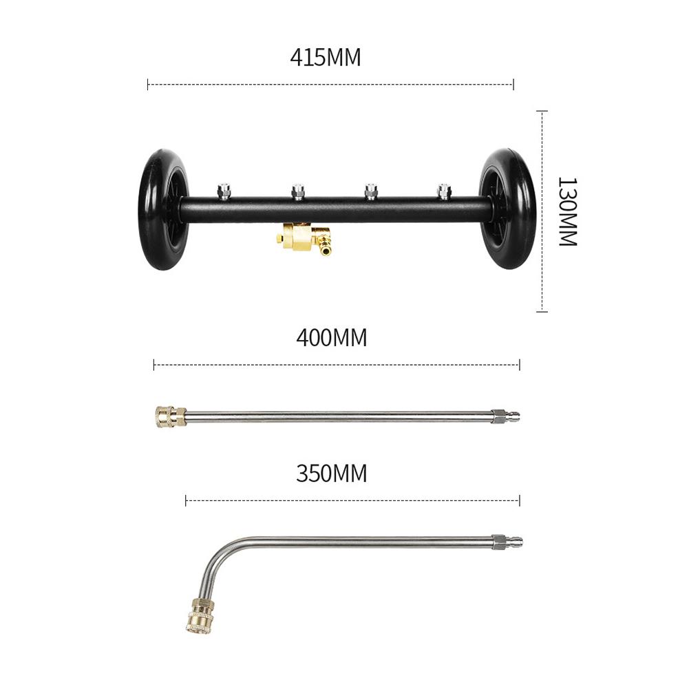 Pressure Washer Undercarriage Cleaner, 16 Inch Power Washer Surface Cleaner Attachments,Underbody Car Wash Water Broom with 2 Pi
