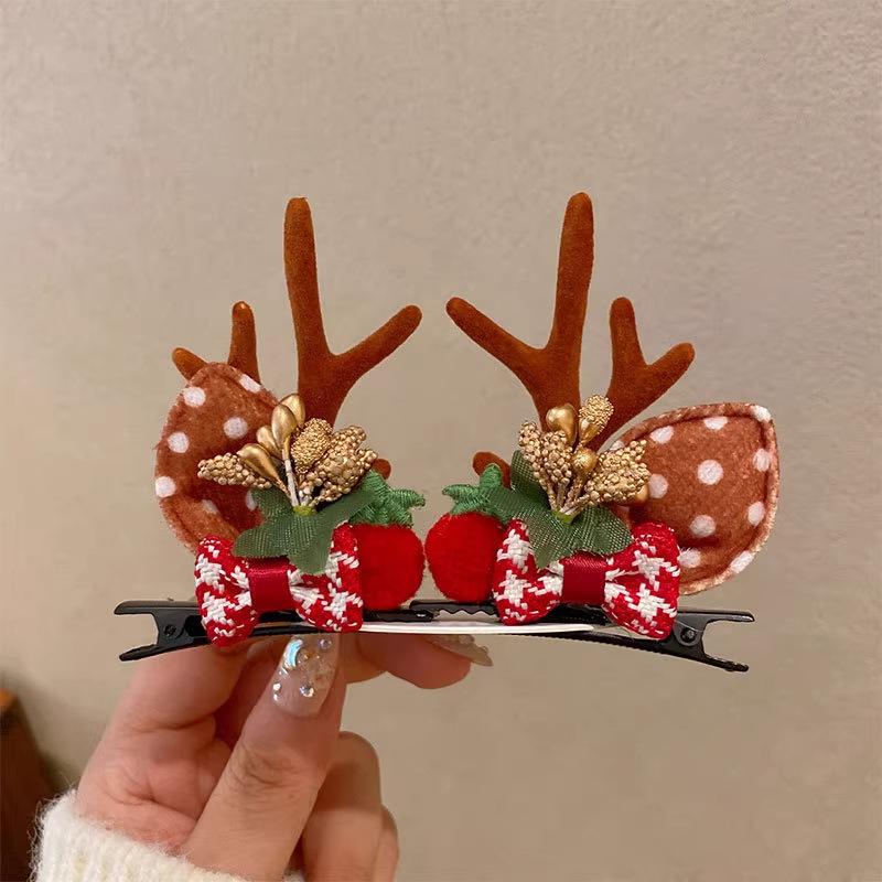 Children's Christmas Antler Headband Hair Clip - Festive Holiday Accessory