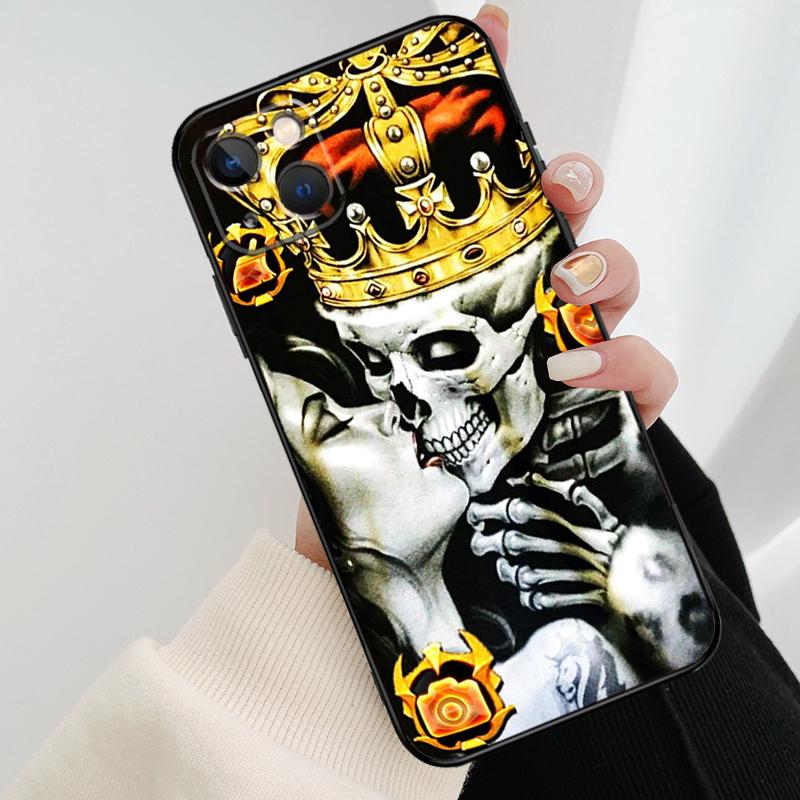 Чехол для телефона «Поцелуй скелета и черепа» для iPhone 17 Pro Max 14 13 12 11 15 16 Pro Max mini 15 16 Plus 16e 17 Air Cover