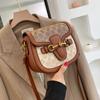Semi-round Bag Women's New Trend Fashion Retro Messenger Bag Korean Version Women's Bag Saddle Bag Wide Shoulder Strap Shoulder Bag
