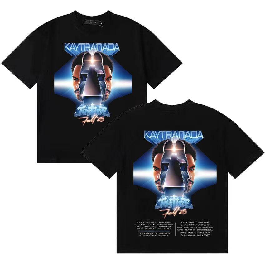Summer New Album T Shirt Kaytranada Justice Tour 2025 Unisexs Women Y2K Short Sleeve Tshirt High Quality Cotton Clothing Teenagers