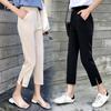 Korean Style Summer Women Suit Pants High Waist Pants with Slit Elegant Ladies Girls Casual Pants Capri