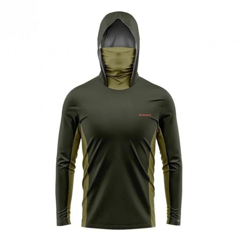 Mens Quick-Dry Hooded Fishing Shirt With Face Cover UV Protection Long Sleeve Lightweight Breathable Outdoor Gear
