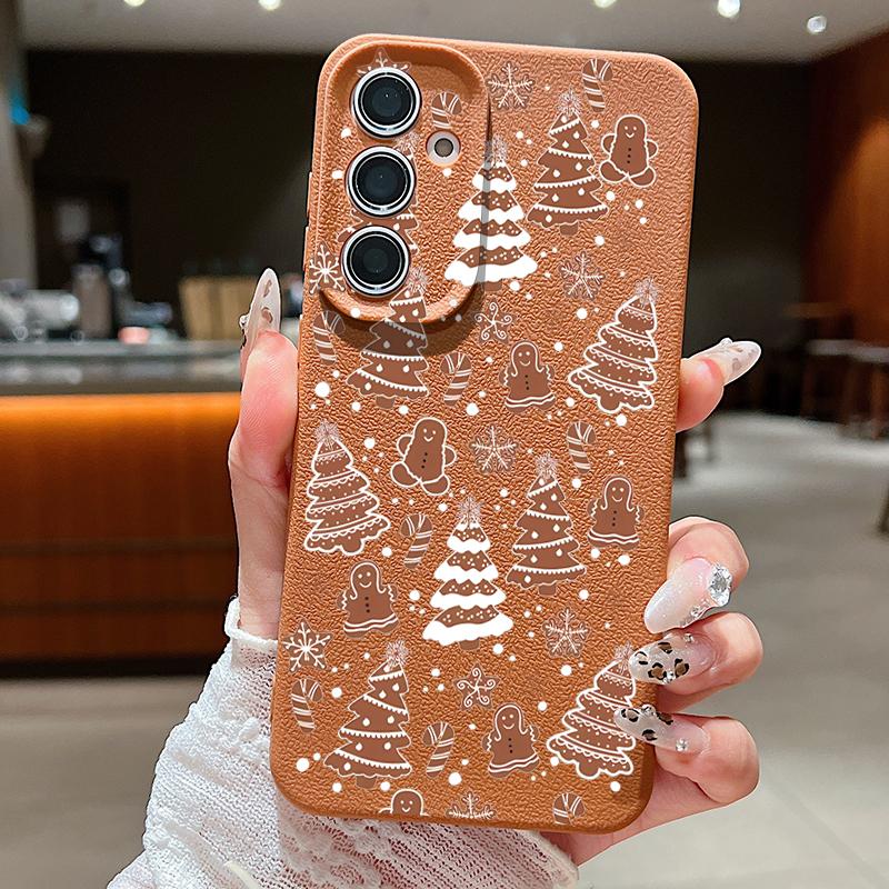 Мини-чехол с рождественской елкой для Samsung Galaxy S25 S24 S22 Ultra S23 FE A17 A56 A36 A26 A55 A16 A15 A25 A54 5G Мягкий чехол для телефона из ТПУ