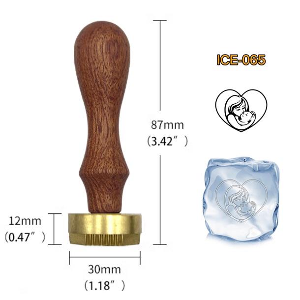 Ice Stamp With Removable Brass Head & Wood Handle - Vintage 1.18" Branding for Cubes, Cocktails, Whiskey, Mojito Drinks - Bar Making DIY Crafting