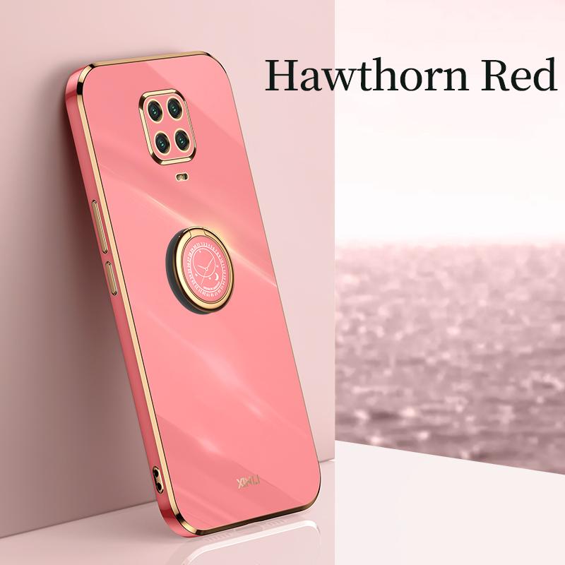Plating Square Finger Ring Holder Phone Case On For Xiaomi Redmi Note 9 Pro Max Note9 S 9s 9pro Luxury Soft Silicone Stand Cover