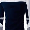Men Fall Spring Sweatshirt Color Matching Round Neck Long Sleeve Patchwork Elastic Soft Pullover Slim Fit Men Mid Length Top