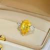 Кольцо с симулированным желтым бриллиантом грушевидной формы 4 карата из стерлингового серебра S925 для женщин