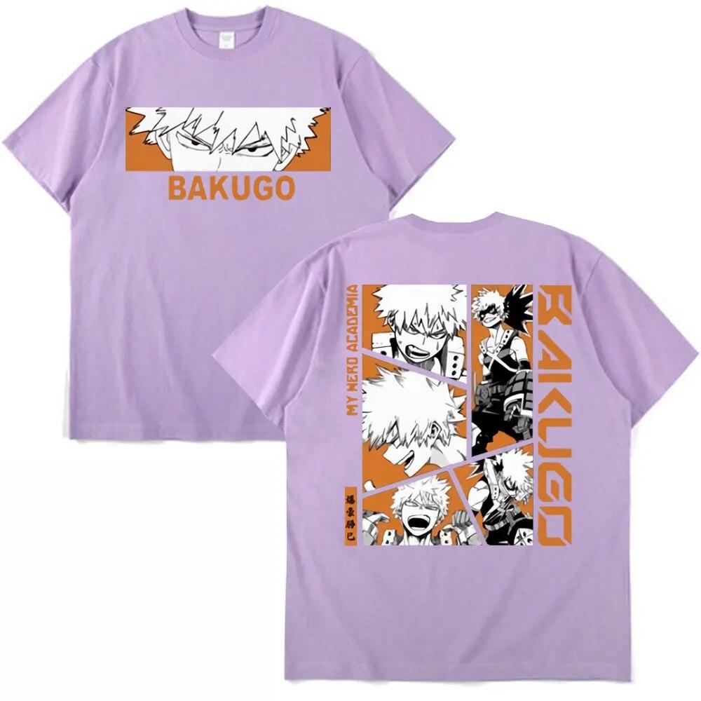 Футболка японского аниме My Hero Academia Bakugou Katsuki, футболка унисекс, женская футболка большого размера в стиле Харадзюку с коротким рукавом, уличная футболка