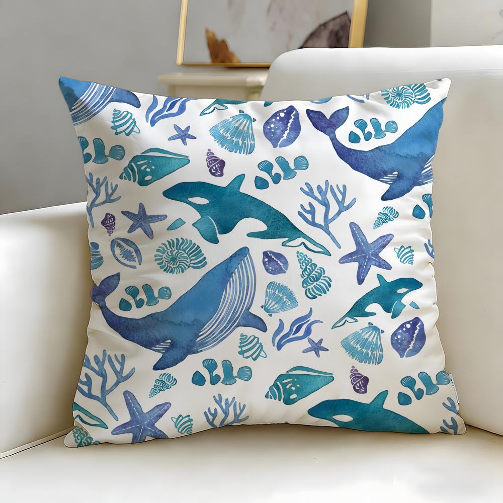 Artistic border Cushion Cover Soft  EasyWash Pillow Case  Versatile for Couch Bed Travel and Office