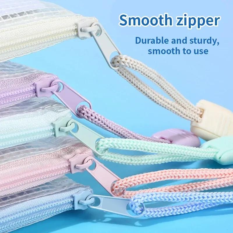 10PCS Zipper Mesh Bags A4/A5 Plastic Zipper Bags For Organizing Zipper Mesh Bags Waterproof Clear Travel Bags Office Supplies Document