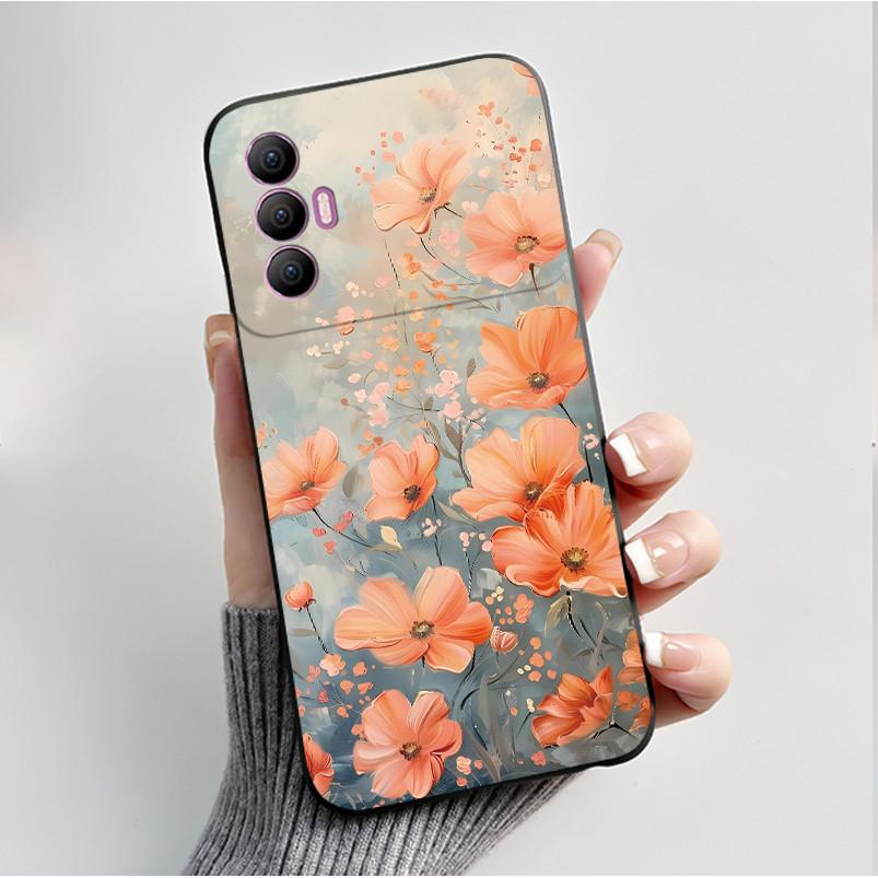 Печатный чехол для телефона Tecno Spark 8 Pro Funda Capa Мягкий силиконовый черный корпус Чехол Милый цветочный мультяшный корпус Coque