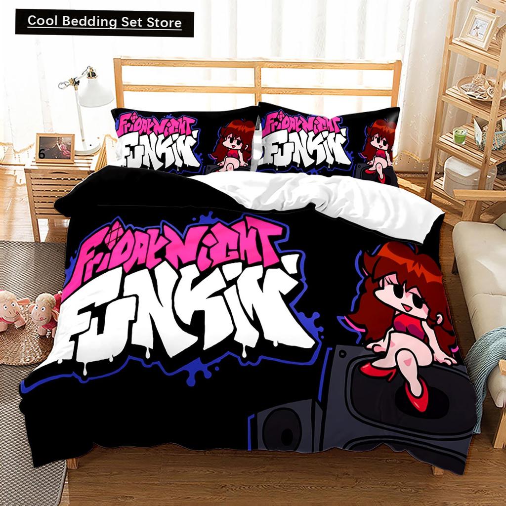 3D Friday Night Funkin Bedding Set Single Twin Full Queen King Size Friday Night Funkin Bed Set Children Kid Bedroom Duvet Cover