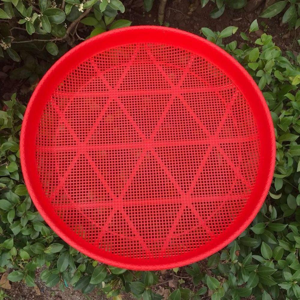 Red Sieve Basket Plastic Food Storage Tray Durable Fruit Basket Home