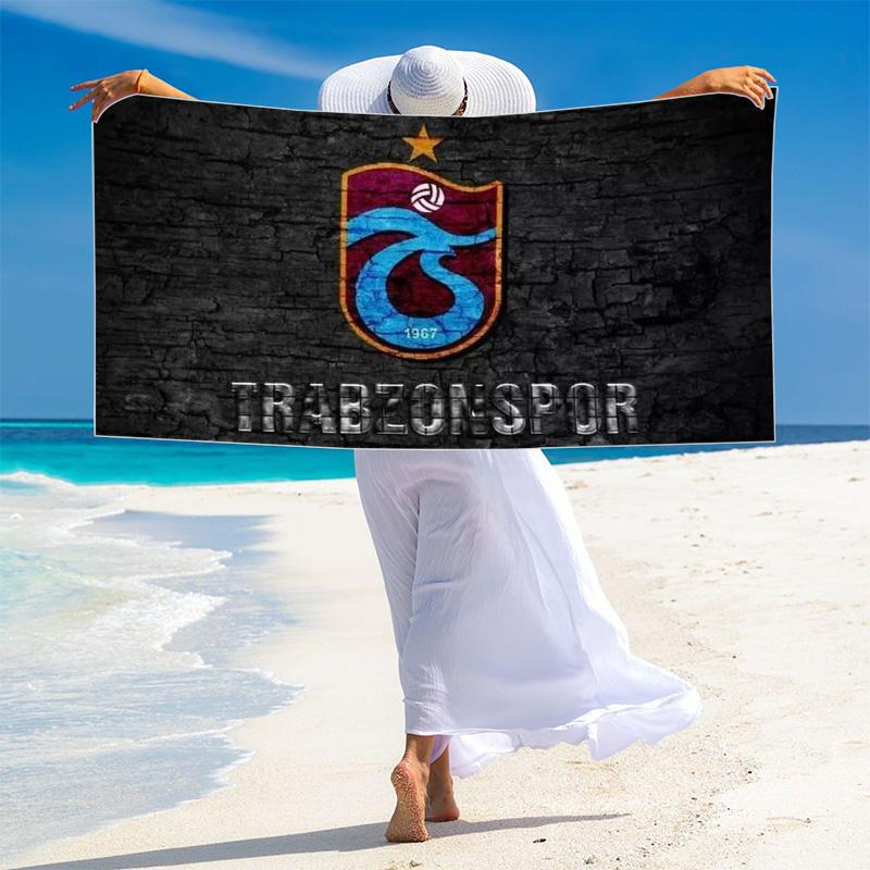 Trabzonspor Logo Print Beach Towel, Large Soft Quick Dry Towel for Beach Camping Swimming