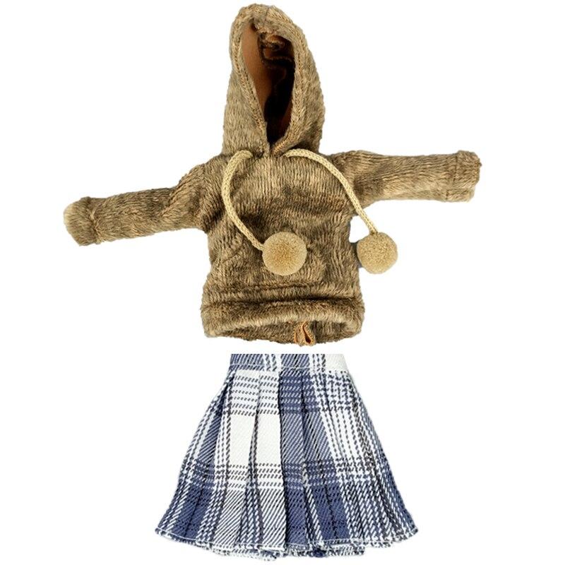 Модные толстовки с капюшоном, плиссированная юбка для куклы Барби, одежда, комплект одежды для студентов, 1/6 аксессуары для кукол, игрушки в подарок