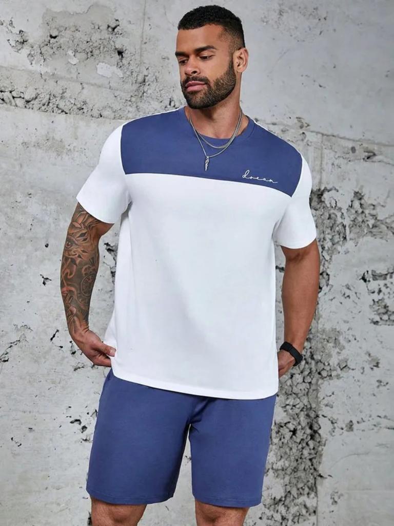 Summer Men's Sportswear Suit Trendy Fashion Sportswear 3d Print Men's Two-piece Casual Short-sleeved T-shirt + Shorts Plus Size