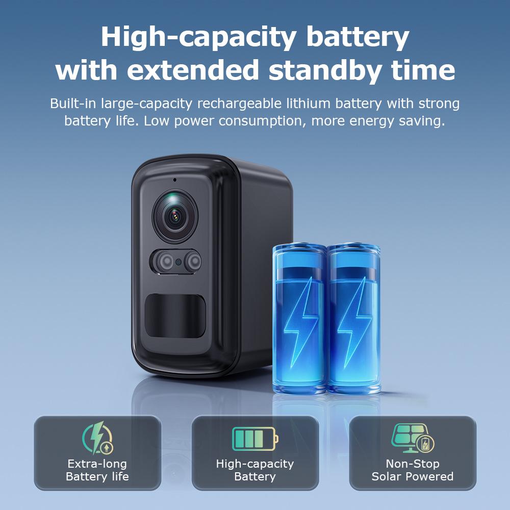 Wireless Low-Power HD Camera with Full-Color Night Vision & Outdoor WiFi Surveillance