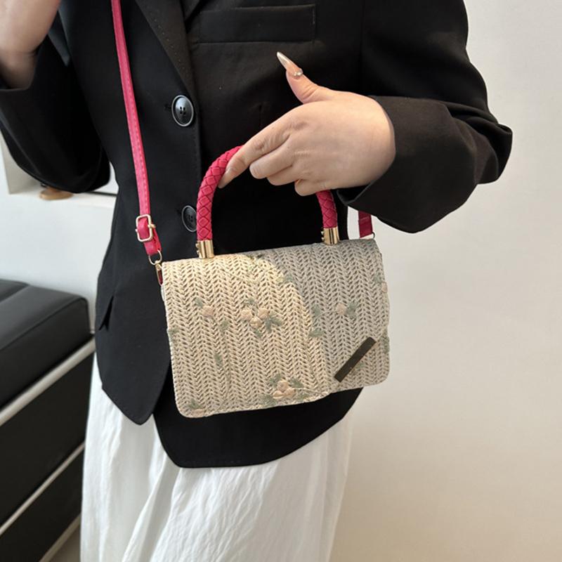 Повседневные соломенные плетеные сумки женские летние пляжные квадратные маленькие свежие сумки новые женские дорожные кошельки сумки через плечо сумка-мессенджер