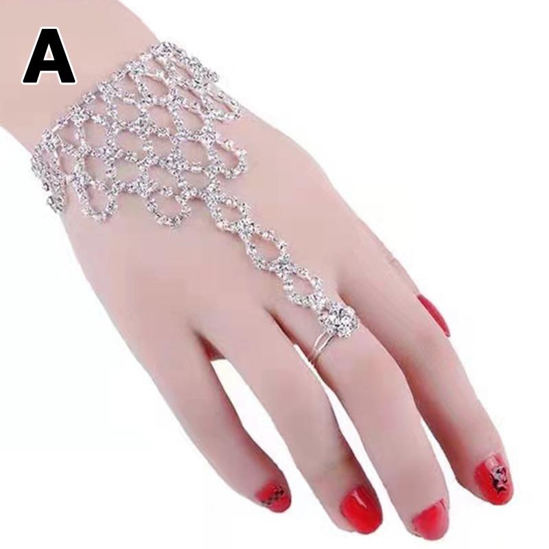 1 шт. ювелирные изделия цельный браслет танцевальный браслет браслет-цепочка на палец ручная цепочка со стразами и бантом